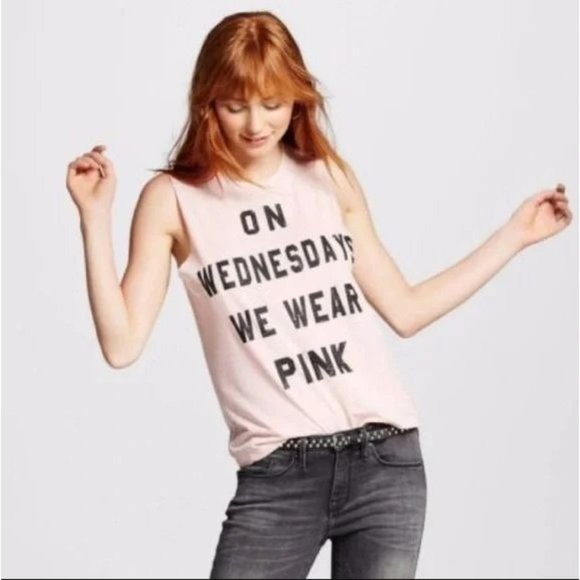 Mean Girls Tops - MEAN‎ GIRLS 'On Wednesdays We Wear Pink' Sleeveless Tee Sz XL